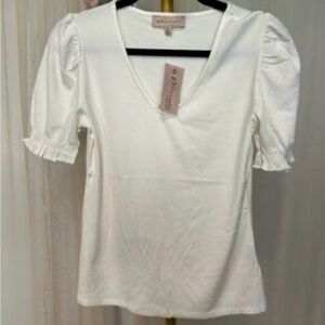 Philosophy White Puff Sleeve Top